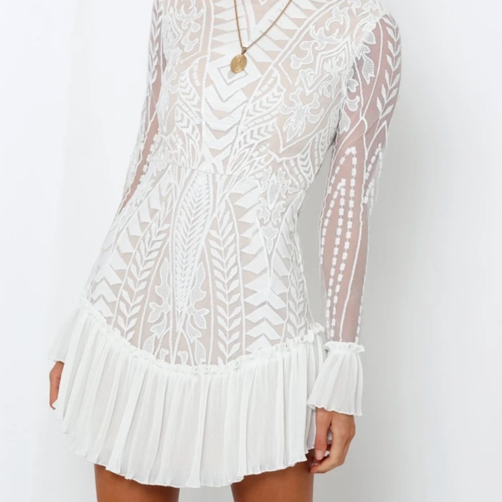 Saints + Secrets Hello Molly White Long Sleeve Dress Boho